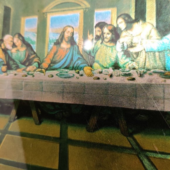 Vtg 1980 Scafa Tornabene The Last Supper Art Painted In England Religious Plaque - Picture 9 of 16
